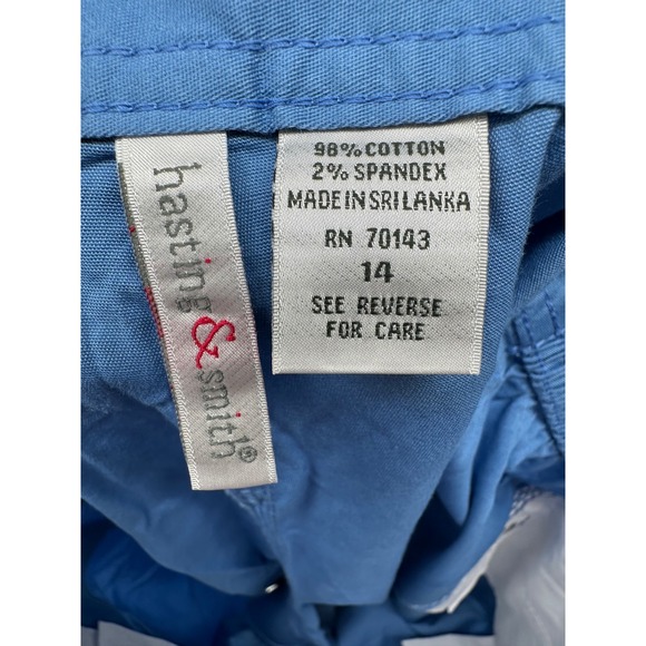 Hasting & Smith Womens Riviera Blue Cargo Shorts Sz 14 NWT BD0145A Elastic Back - Picture 3 of 13